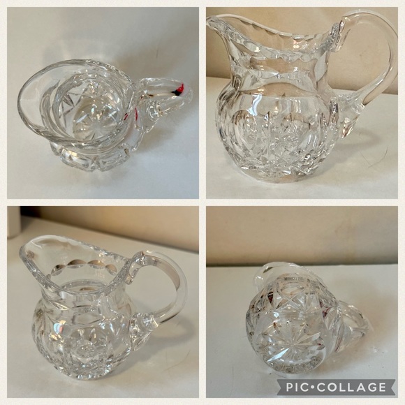 Vintage Pinwheel Crystal Set ~ Medium Bowl & Small Pitcher. EUC! S/F home - Picture 2 of 2